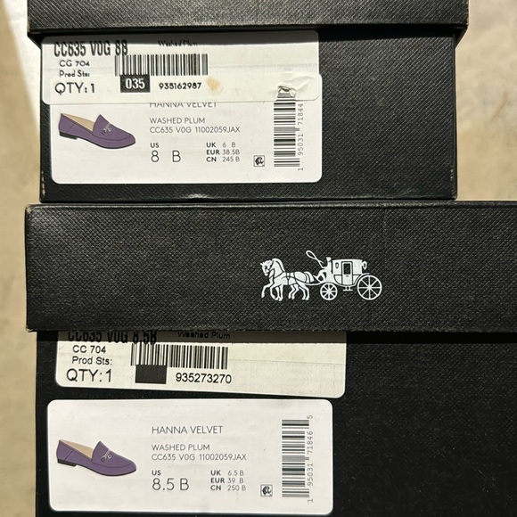 COACH 
Women  leather Shoes Hanna Loafer
 color plum new with box.   #14 - Picture 9 of 10